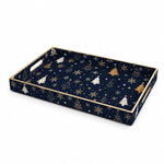 Christmas Decorative Plastic Serving Tray – Gold Starry Tree Night - MintiHome