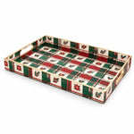 Christmas Decorative Plastic Serving Tray – Holly Plaid Check - MintiHome