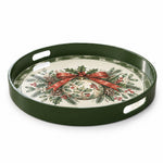 Christmas Decorative Serving Tray – Holly Bauble Bow - MintiHome