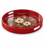 Christmas Decorative Serving Tray – Ivory Poinsettia Bloom - MintiHome