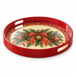 Christmas Decorative Serving Tray – Pinecone Bow Medallion - MintiHome