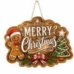 Christmas Gingerbread Santa Hat Wood Sign – Tree Holiday Decor - MintiHome