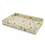 Christmas Holly & Floral Plastic Tray – Festive Serving Platter - MintiHome