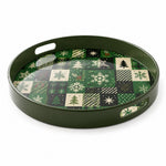 Christmas Patchwork Plastic Serving Tray – Tree Snowflake Plaid - MintiHome
