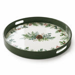 Christmas Pinecone Botanical Serving Tray - Green Frame - MintiHome