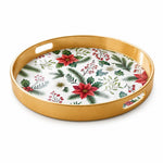 Christmas Poinsettia Plastic Serving Tray – Holly Border - MintiHome