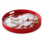 Christmas Red Marble Plastic Serving Tray – Gold Vein Holiday Decor - MintiHome