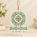 Christmas Rosemaling Heart Acrylic Wall Decor - Folk Floral - MintiHome