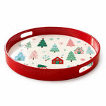 Christmas Whimsical Trees Serving Tray - Playful Pattern - MintiHome