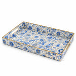 Cream Blue Paisley Plastic Serving Tray – Full Print Border - MintiHome