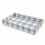 Daily Decorative Plastic Serving Tray – Blue Gingham Brush - MintiHome