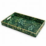 Daily Decorative Plastic Serving Tray – Dark Green Fern Bloom - MintiHome