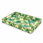 Daily Decorative Plastic Serving Tray – Golden Plumeria Jungle - MintiHome
