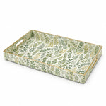 Daily Decorative Plastic Serving Tray – Green Gold Fern Frond - MintiHome