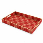 Daily Decorative Plastic Serving Tray – Scarlet Seigaiha Wave - MintiHome