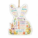 Easter Bunny Personalized Name Acrylic Hanging Wall Decor – Egg Plaque - MintiHome