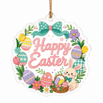 Easter Egg Bunny Acrylic Hanging Wall Decor – Spring Wreath - MintiHome