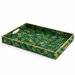 Emerald Gold Floral Plastic Serving Tray – Full Print Border - MintiHome