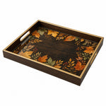 Fall Leaves Decorative Serving Tray with Glass Base, 40x30 cm - MintiHome