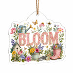 Floral BLOOM Watering Can Acrylic Hanging Wall Decor Garden Sign - MintiHome