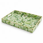 Green Peony Hydrangea Plastic Serving Tray – Full Print Border - MintiHome