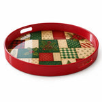 Green Quilt Patchwork Plastic Serving Tray – Plaid Poinsettia - MintiHome