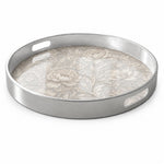 Grey Silver Gold Damask Baroque Wedding Plastic Serving Tray - MintiHome