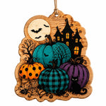 Halloween Pumpkin Ghost MDF Hanging Sign – Spooky Door Decor - MintiHome