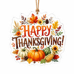HAPPY THANKSGIVING Acrylic Hanging Wall Decor with Pumpkin Harvest - MintiHome
