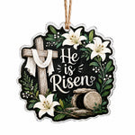 He is Risen Easter Cross Lily Acrylic Hanging Wall Decor - MintiHome