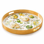 Lemon and Lime Citrus Kitchen Decorative Tray with Gold Trim - MintiHome