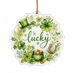 Lucky Four Leaf Clover Acrylic Hanging Wall Decor – Irish Charm Sign - MintiHome