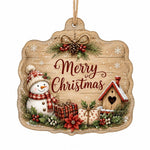 Merry Christmas Bell MDF Wood Hanging Wall Decor – Snowman - MintiHome