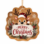 Merry Christmas Reindeer MDF Wood Sign – Plaid & Pinecone - MintiHome