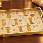 Saudi Arabia Silk Ribbon Glass Serving Tray – Palm Emblem - MintiHome