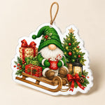 Knit Santa Reindeer Sled Acrylic Hanging Wall Decor – Christmas Hearts - MintiHome
