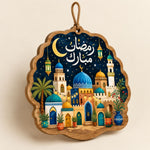 Ramadan Kareem Crescent Moon Wood Hanging Wall Decor – Dangles - MintiHome