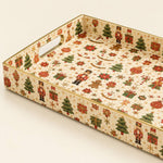 Christmas Decorative Plastic Serving Tray – Gold Line Ornament - MintiHome