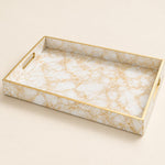 New Year Marble Plastic Tray – Mint Green Gold Veins - MintiHome