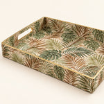 Daily Decorative Plastic Serving Tray – Golden Plumeria Jungle - MintiHome