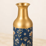 Gilded Fan Metal Flower Vase – Navy Lily Tulip Art Nouveau - MintiHome