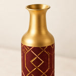 Navy Facet Metal Flower Vase – Rust Olive Chevron Lattice - MintiHome