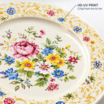 Navy Gold Floral Scroll Decorative Plastic Plate – Delft Border - MintiHome