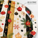 Red Patchwork Reindeer and Tree Christmas Charger Plate for Dinner - MintiHome