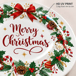 Christmas Decorative Charger Plate – Gold Garland Wreath - MintiHome