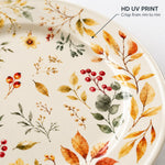 Happy Thanksgiving Harvest Pumpkin Charger Plate – Beige Metallic Fall Table Decor - MintiHome