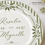 Persian Mandala Wedding Decorative Plastic Plate – Green Gold - MintiHome
