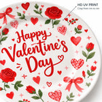 Valentine's Day Decorative Charger Plate – Lace Heart Gingham Ribbon - MintiHome