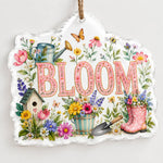 Floral BLOOM Watering Can Acrylic Hanging Wall Decor Garden Sign - MintiHome