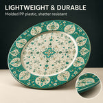 Persian Mandala Charger Plate – Teal Arabesque Gold Table Decor - MintiHome